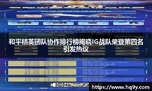 和平精英团队协作排行榜揭晓IG战队荣登第四名引发热议