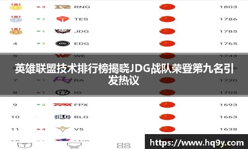 英雄联盟技术排行榜揭晓JDG战队荣登第九名引发热议